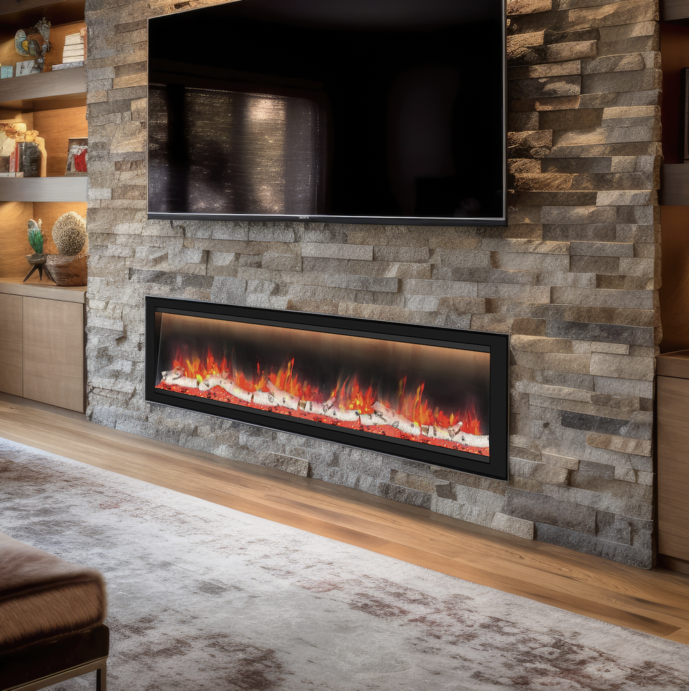 DYBFM76 Electric Fireplace Insert | 76-Inch Extra-Wide Built-In by